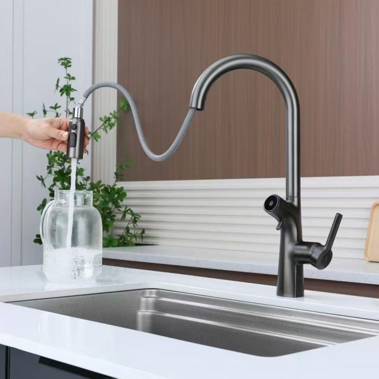 Digital Display Pull-Out Faucet with Built-in Water Purifier